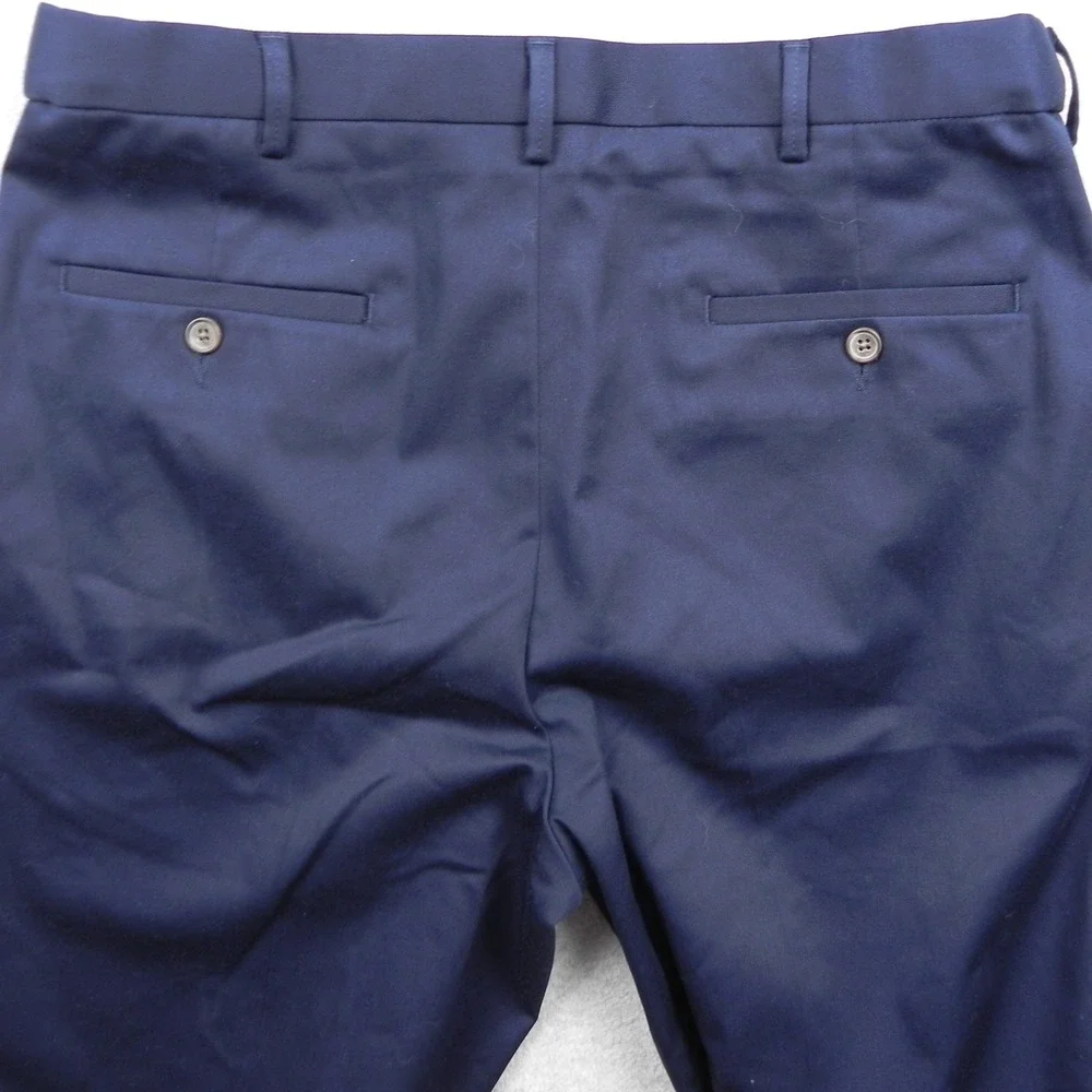Haggar Khaki Pants Mens 34x34 Classic Fit Premium No Iron Navy Blue Trousers